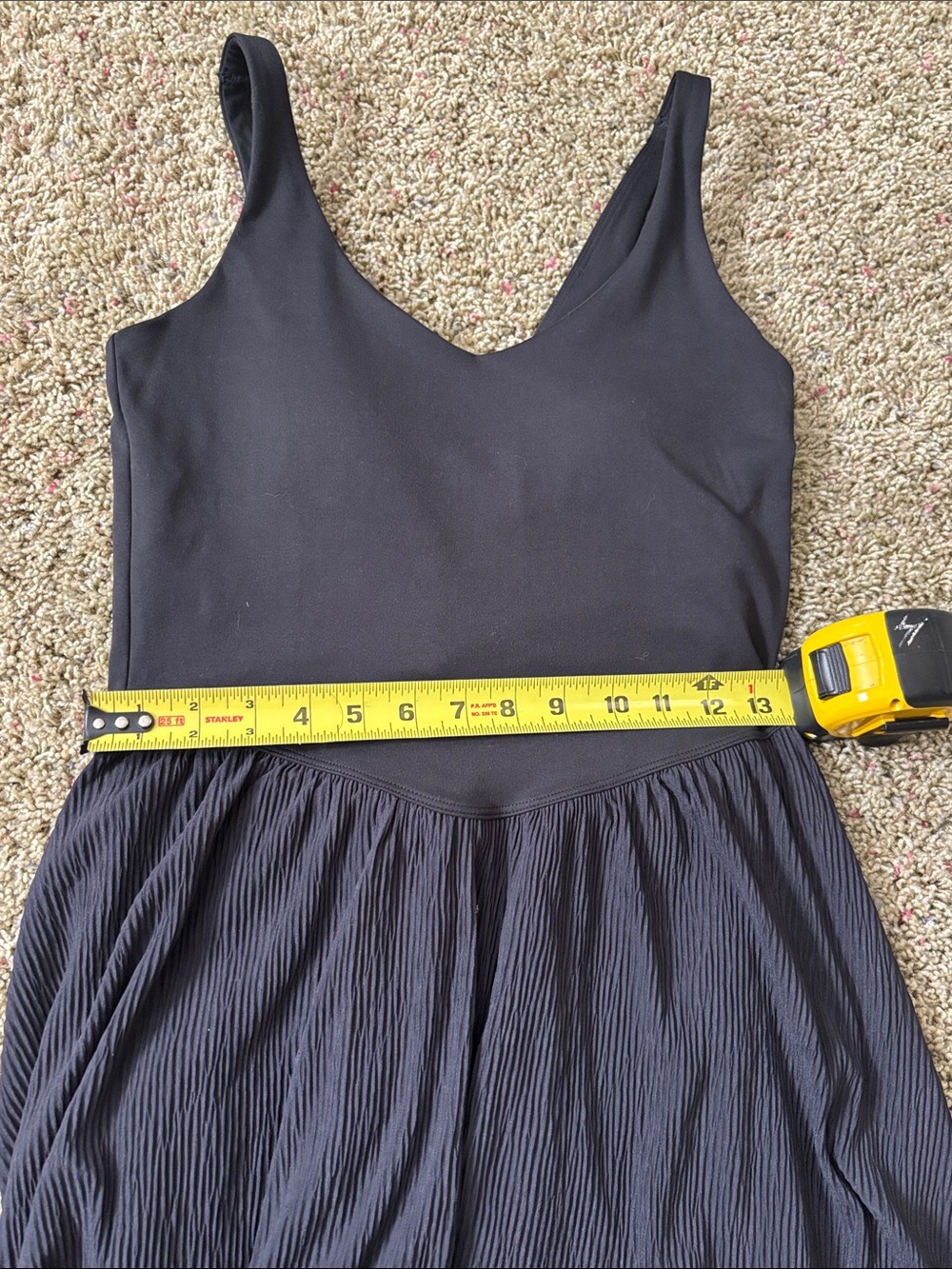 All In Motion Black Knit Plisse Active Dress Sz S Built-In Shorts w/ Pockets - Picture 9 of 10